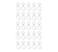 Toyvian 25 Piezas Llavero Decorativo de Acrílico Redondo Marco para Fotos, Ligero y Resistente, Adecuado para Personalizar Imagen Insertada