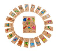 Toyvian 28piezas Dominoes De Madera para Niño Niña Juego Educativo para Actividades De Aprendizaje para Niño Niña Edad Preescolar Estimula Habilidades Cognitivas y Creatividad