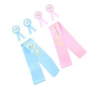 Toyvian 2juegos Conjunto De Insignias Para Papás y Mamás Punto De Serlo Sash Decoraciones Para Shower Insignias Azules Rosas Sash