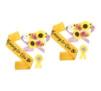 Toyvian 2juegos Sash y Corsage Para Mamá y Papá Esperar De Decoración Para Shower Cinturón De Flores Accesorios Para Fotografía De Embarazo y Anuncio De Género