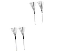 Toyvian 2pares Baquetas De Percusión Arce Escobillas De Acero Inoxidable Para Tambores Jazz Accesorios De Batería Duraderas y Antideslizantes