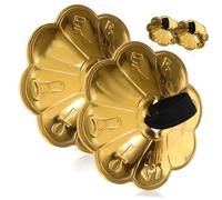 Toyvian 2pares Belly Dance Finger Cymbals with Blossom Lace for Dancer Parties Lightweight Percussion Instrument