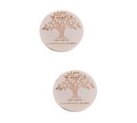 Toyvian 2piezas Caja De Dientes De Leche De Madera Para Bebés Contenedor Redondo De Recuerdos Palabras Inglés Almacenamiento Para Dientes Deciduos Souvenir Familiar