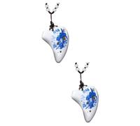 Toyvian 2piezas Ceramic Ocarina Necklace Musical Instrument for Beginners and Professionals Lightweight and Compact Design for Travel