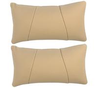 Toyvian 2piezas Cojín Reposacabezas De Coche De Pu Almohada Cervical De Algodón Viscoelástico Soporte Para Cuello y Lumbar Transpirable y Resistente Para Viajes y Comodidad El