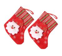 Toyvian 2piezas Colgante de Calcetín Navideño Creativo Calcetines Navideños Clásicos para Colgar Decoración de Navidad Dulces Medias de Obsequio Adorables y Encantadoras