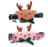 Toyvian 2piezas Collares Navideños Ajustables para Mascotas Collares Diseño Floral para Gatos y Perros para Fiestas De Navidad