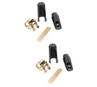 Toyvian 2piezas Kit De Boquilla De Clarinete De Negro Sonido Metálico Incluye Cañas y Herramientas De Limpieza Adecuado Para Clarinetes