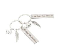 Toyvian 2piezas Llavero De Gato Perdido Llaveros Decorativos De Metal Conmemorativos para Mascotas Regalos Conmemorativos De Gato para