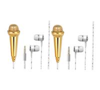 Toyvian 2piezas Micrófono Vocal Miniatura Portátil para Grabación De Voz Compatible Smartphones y Dispositivos Electrónicos para Podcasting y Vlogging Diseño Compacto y Ligero