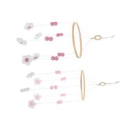 Toyvian 2piezas Móvil Cuna Bonito Carillón Viento Flores Pompón Decoración Habitación Recién Nacido