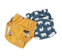 Toyvian 2piezas Pantalones Entrenamiento Bebe Algodón Lavable Para Recién Nacidos Anti-fugas