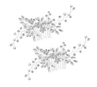 Toyvian 2piezas Peineta de Novia Pinzas Tocados de Cristal para Novia y Dama de Honor Accesorios Cabello de Boda Peineta Lateral para Mujer