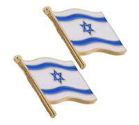 Toyvian 2piezas Pin De Bandera De Israel Esmaltada Patriótica Para Celebraciones Broche Metálico
