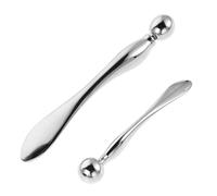 Toyvian 2piezas Rodillo de Masaje para Ojos, Aplicador de Crema Facial Metálico, Accesorios de Belleza Portátiles para Cuidado Facial y Antiarrugas