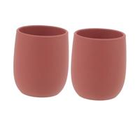 Toyvian 2piezas Taza De Entrenamiento De Silicona Para Niño Niña Vaso Antivuelco Para Bebés Taza De Aprendizaje Suave y Antideslizante Color Terracota Para Desarrollo De Habilidades De