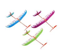 Toyvian 3 Aviones Propulsados por Banda Elástica de Plástico PP, Juguetes Planeadores DIY Fáciles de Montar Juegos al Aire Libre y Fiestas Color Aleatorio