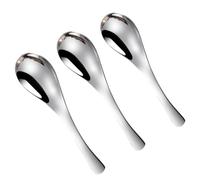 Toyvian 3 Cucharas de Acero Inoxidable Gruesas Cabeza Redonda y Mango Ergonómico para Cocina Doméstica en Pack de 3 Unidades