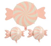 Toyvian 3 Globos De Para Decoración De Cumpleaños Forma De Golosina Color Rosa Dulce Para Bebé Primer Cumpleaños Color Crema Para Globos De Aluminio Decoración De Globos