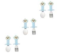 Toyvian 3 Juegos 2 Piezas tenedor cuchara tenedores infantiles cubiertos infantiles tenedores de acero inoxidable vajilla para niños mostrada utensilios para niños pequeños vajilla de bebe