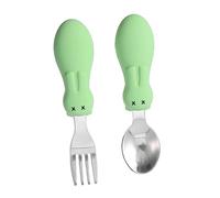 Toyvian 3 Juegos De Cuchara De Comida De Entrenamiento Cuchara De Acero Inoxidable Tenedor Tenedor De Alimentación Para Niños Pequeños De Mamá Cucharas De Aprendizaje De