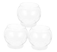 Toyvian 3 Piezas Acuario de Escritorio Pecera Redonda de Plástico Transparente Recipiente para Peces y Tortugas Decoración de Oficina y Acuario Duradero y