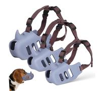 Toyvian 3 Piezas Bozal De Perro Bozal Suave para Perros Pequeños Bozales para Perros De Todos Los Tamaños Hocico Ajustable Cubierta del Perro Gris Gel De Sílice