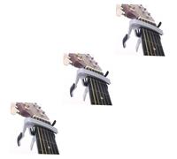 Toyvian 3 Piezas capo guitarra Capo de guitarra Acoplamiento de guitarra cejilla de banjo guitarra clásica cejilla de guitarra de 12 cuerdas accesorios de plata guitarra clasica Silver