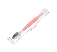 Toyvian 3 Piezas Cuchara para Niña Doble Suave y Acero Inoxidable Cuchara para Alimentación y Raspado de Frutas Utensilio Seguro para Alimentación Infantil Colores Vibrantes Azul Rosa