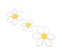 Toyvian 3 Piezas Flower Wall Hanging Cotton Yarn Art For Nursery Decor Bedroom Living Boho Floral Home Decoration