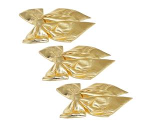 Toyvian 3 Piezas Gran Lazo Dorado para Decoración de Boda y Fiesta, Tejido Brillante Instalación DIY, Adecuado para Fondo y Fiesta de Despedida de Soltera