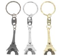 Toyvian 3 piezas Llavero Creativo Torre Eiffel Colgante Decorativo Elegante para Llaves y Bolsos Ligero y Práctico Tonos Plata y Bronce Antiguo