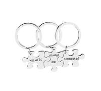 Toyvian 3 Piezas Llaveros Creativos De Rompecabezas Para Parejas Y Regalo Con Frases Siempre Estaremos Conectados Llavero De Moda Para Aniversarios Y Celebraciones