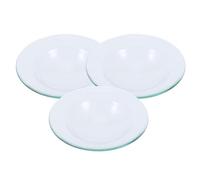Toyvian 3 Piezas Plato Calentador de Aceite Redondo de Vidrio Resistente Altas Temperaturas para Difusor Aromaterapia y Quemador de Cera Accesorio Reutilizable para Lámpara Aroma