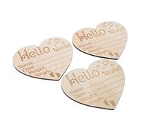 Toyvian 3 Piezas señal de anuncio de nacimiento decoracion habitacion bebe decoración habitación bebe regalos de recién nacido cara de vapor emblemas regalo de baby shower de madera