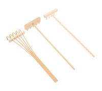 Toyvian 3 Piezas Set de 3 Mini Rastrillos de Bambú Natural para Jardín Zen, Accesorios de Meditación y Decoración Feng Shui, Rastrillo de Arena para Mesa, Herramienta Ecológica para Hogar