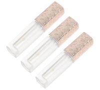 Toyvian 3 Tubos de Brillo Labial Vacíos con Aplicador, Envases para DIY Maquillaje, Plástico Duradero, Tapa Mate Color Rosa, Kit Portátil para Crear Gloss y Bálsamo Labial Personalizado,