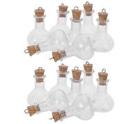 Toyvian 30 Mini Botellas de Vidrio Redondas con Tapones de Corcho y Cáncamos, 2ml, Resistentes y Multiusos para Manualidades y Decoración de Fiestas
