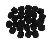 Toyvian 30 Piezas Parabrisas de Espuma para Micrófonos de Diadema Negros, Funda de Esponja Cilíndrica 28x23x8 Mm Reducción de Ruido para Grabación, Conferencias y Transmisión Profesional