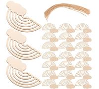 Toyvian 30 Unidades Recortes de Madera sin Terminar para Manualidades de Bricolaje Forma de Arcoíris, Material Fuerte Rebabas, Decoración Creativa Escuela o Fiestas