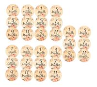 Toyvian 30piezas Discos De Madera Para Mensuales De Carteles De Flores Doble Cara Para Capturar Crecimiento Infantil y Decoración De Fotos