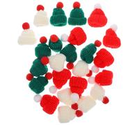 Toyvian 36 Mini Gorros de Papá Noel Tejidos para Decoración Navideña en Botellas de Vino Porta Cubiertos y Adornos de Mesa Set de 36 Piezas en Colores y Hechos a Mano para Fiestas y