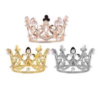Toyvian 3piezas Decoración de Tiara de Cumpleaños Infantil Mini Tiaras para Cupcakes y Tartas para Adornos de Tarta de Postre y Celebraciones de Cumpleaños