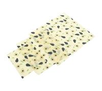Toyvian 3piezas Envoltorios Reutilizables de Cera de Abeja para Alimentos Paños de Conservación Fresca Aislantes de Aire para Frutas Verduras y Quesos Diseño Creativo para Hogar y Camping