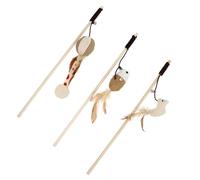 Toyvian 3piezas Gato con Cascabel y Plumas Juguete Interactivo para Gatos de Juguete para Coquetear para Jugar con Mascotas Casa