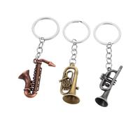 Toyvian 3piezas Llaveros De Saxofón De Metal Vintage De Accesorios Musicales Para Amantes Para Estudiantes y Profesores De
