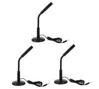 Toyvian 3piezas Micrófono De Escritorio Ajustable De Micrófono De Plástico para Reuniones Conexión De Diseño Compacto y Estable para Videoconferencias y Grabaciones Pc Color Negro