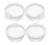 Toyvian 4 comederos para pájaros pequeños, Cuencos para Comida de Loros, jaulas, comederos de Agua para cacatúas, periquitos, pinzones, agapornis, pequeños Animales, Transparentes, L