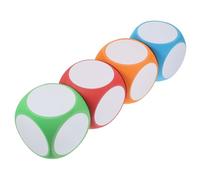 Toyvian 4 Dados de Espuma borrables en seco, Dados en Blanco para Manualidades, Juguete Educativo para niños, Accesorios para decoración de Fiestas DIY, Rojo Naranja Azul Verde