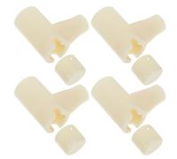 Toyvian 4 Juegos Adaptadores de Ruedas Giratorias de Plástico para Cuna Ñiño Bloqueo Dual y Función de Reemplazo, Accesorios para Silla Mecedora y Columpio Infantil Beige